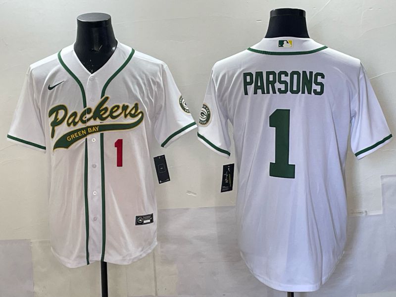 Men 2025 Green Bay Packers #1 Parsons white Joint Name Nike Limited NFL Jersey style 004->washington commanders->NFL Jersey